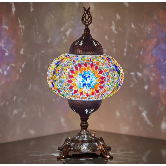 Traditional Turkish Mosaic Glass Table Lamp