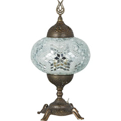 Traditional White Turkish Mosaic Table Lamp