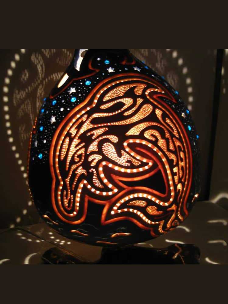 aqua-dolphin-gourd-lampshade