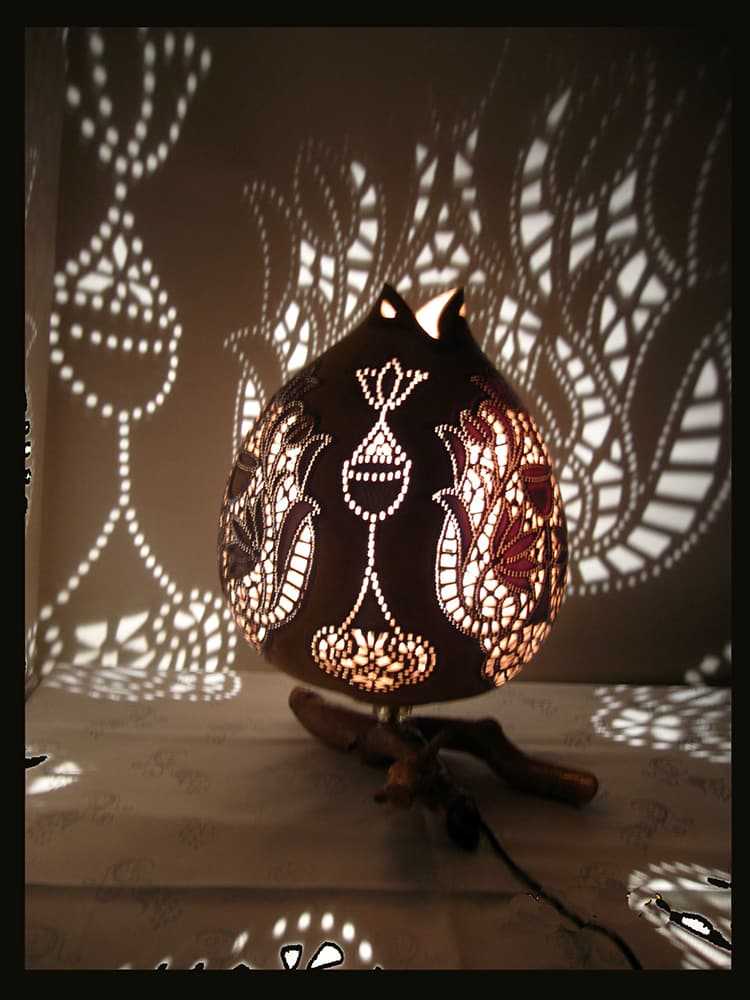 Hand carved Gourd Lampshade