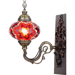 Turkish Mosaic Sconce red orange for sale