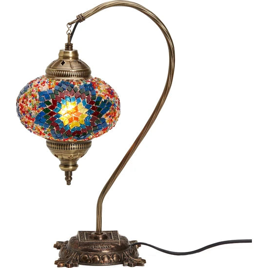 Turkish Stained Glass Hanging Tabletop Lamp