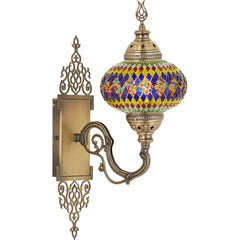 Turkish Stained Glass Sconce for sale