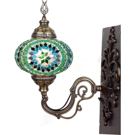 Turkish Stained Glass Wall Lamp for sale