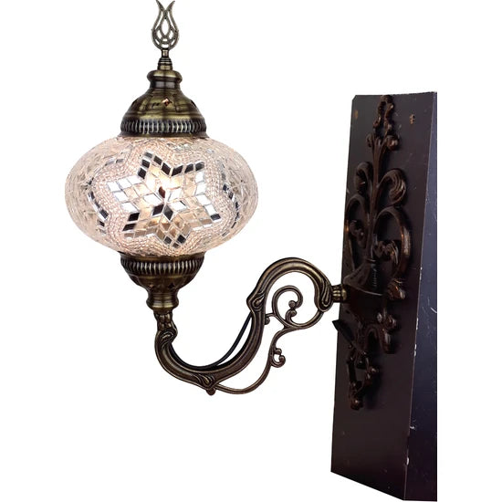 White Turkish Mosaic Sconce for sale wall lamp