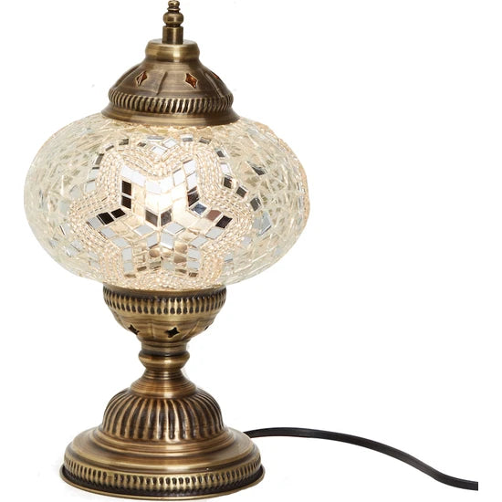 White Turkish Mosaic Table Lamp for sale