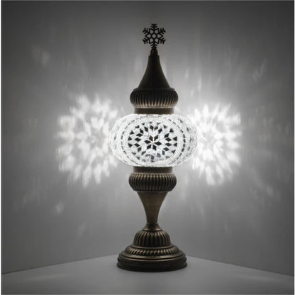 White Turkish Mosaic Tabletop Night Lamp