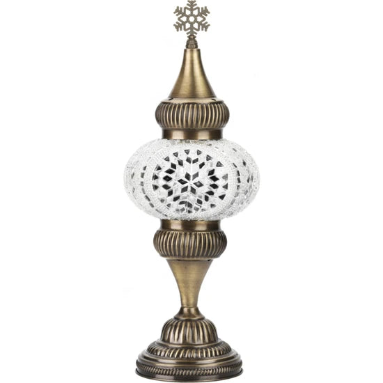 White Turkish Mosaic Tabletop Night Lamp