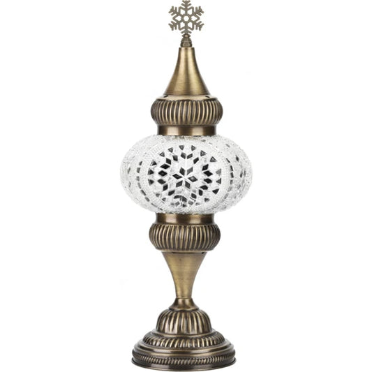 White Turkish Mosaic Tabletop Night Lamp