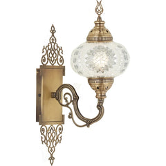 White Turkish Mosaic Wall Lamp