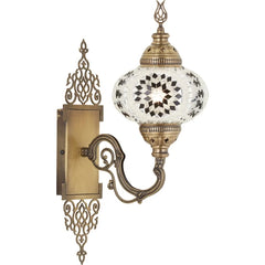 White Turkish Wall Mounted Mosaic Lamp