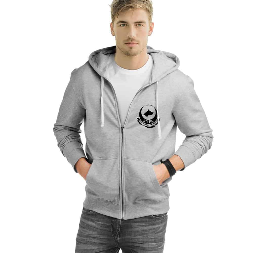 Wolf Head Zipped Hooded Sweatshirt