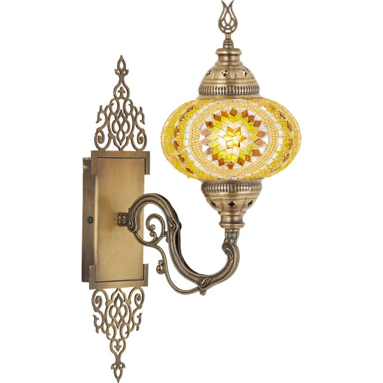 Yellow Turkish Glass Wall Lamp