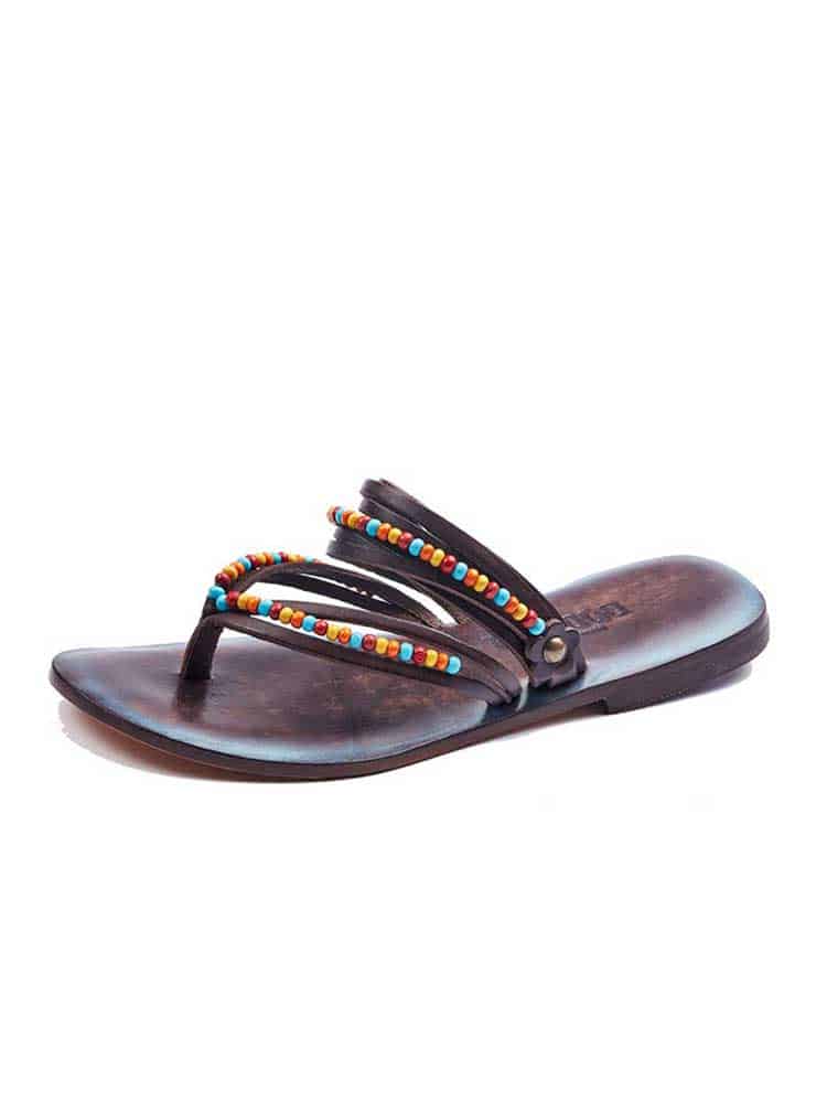 ladies leather sandals