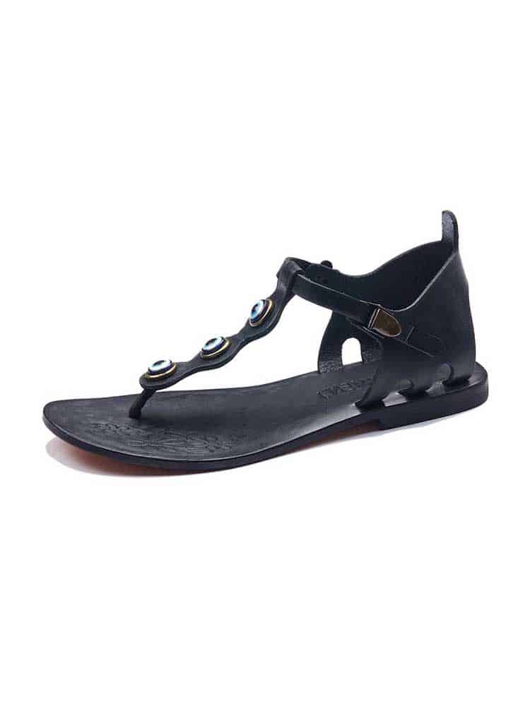 Beaded Toe Thong Sandals Leather Sandals For Women