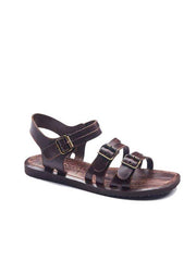 Basic Brown Leather Sandals For Men