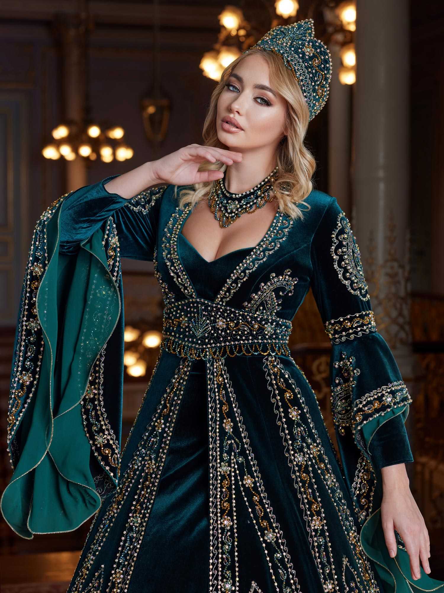 unique hand embroidered formal henna engagement evening caftan dresses