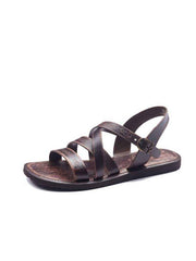 Mens Leather Sandals Embossed