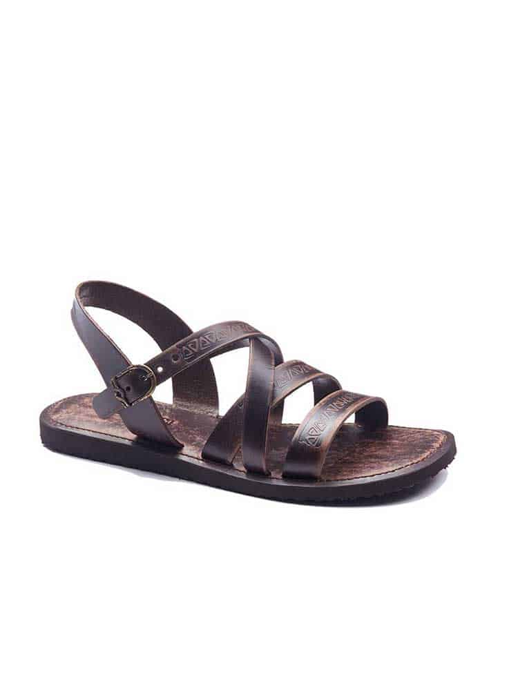 Mens Leather Sandals Embossed