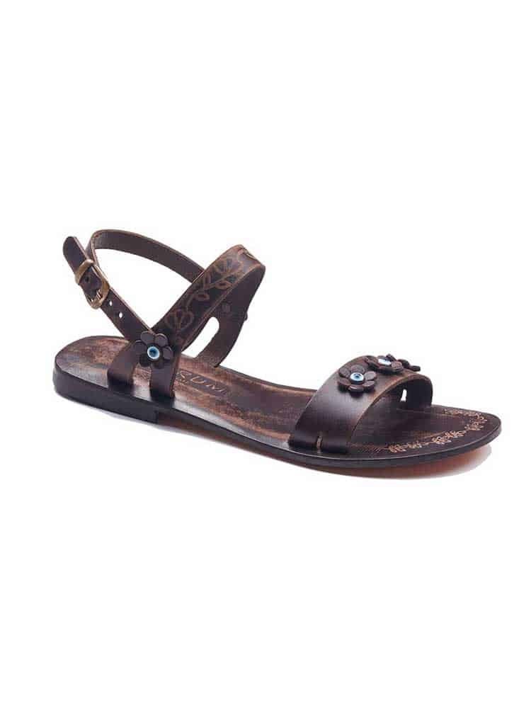 Evil Eyes Leather Sandals For Women