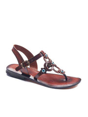 Flowers Leather Sandals For Women