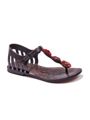 Flowers Metallic Detail Sandals