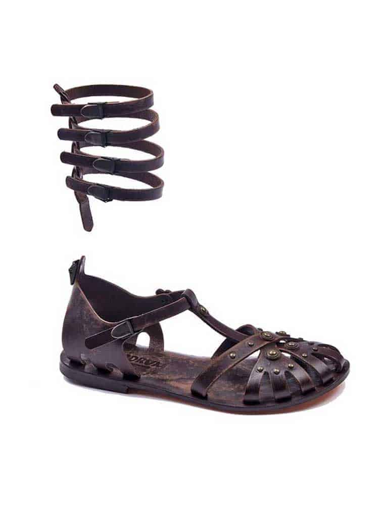 Metallic And Strapped Gladiator Sandals