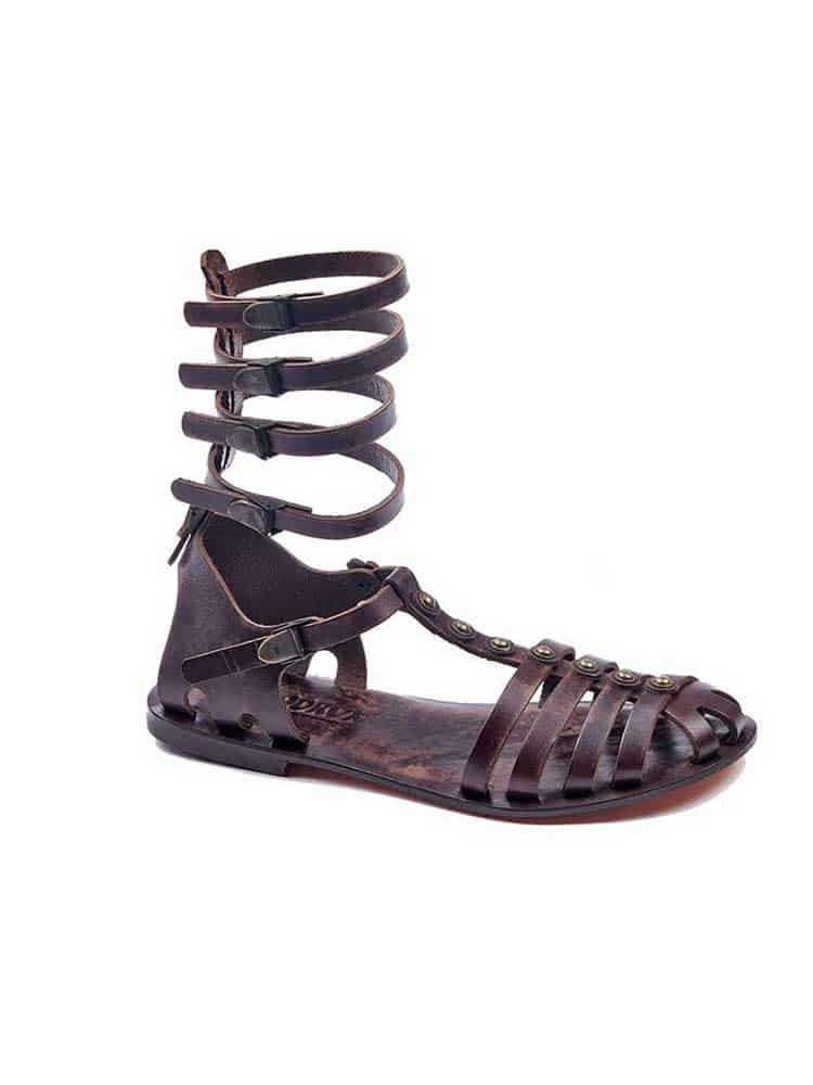 Metallic Gladiator Leather Sandals