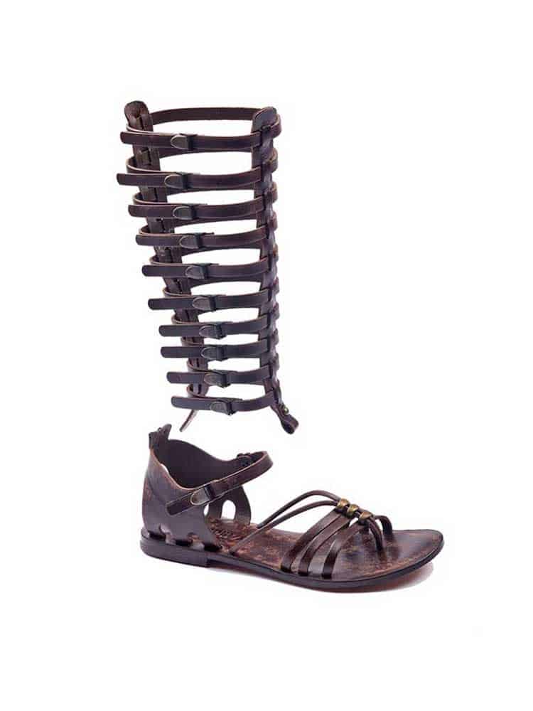 Metallic Toe Thong Brown Gladiator Sandals