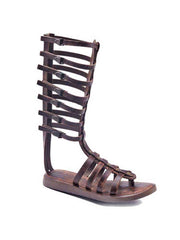 Strapped Metallic Leather Gladiator Sandals