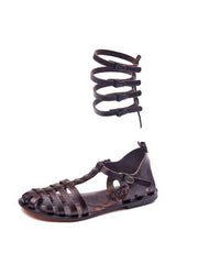 Metallic Gladiator Leather Sandals