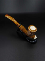 Meerschaum Pipe Brown Poker Hand Carved