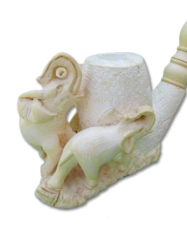 Meerschaum Pipe Elephants Hand Carved