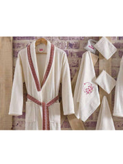 White Embroidered Bamboo Robes