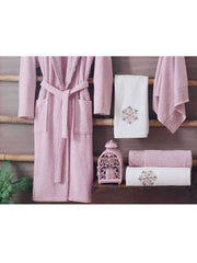 White Pink Turkish Cotton Robes