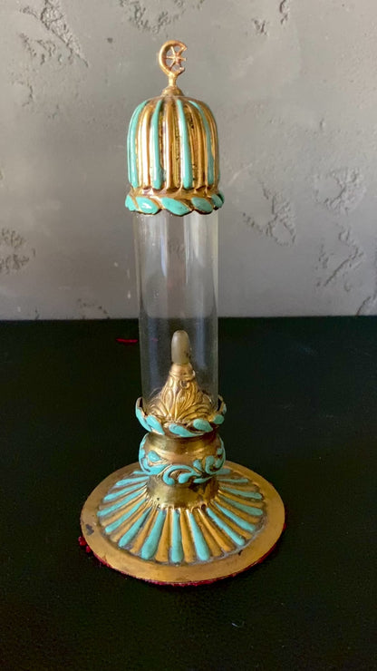 Blue Enameled Copper Cylinder Glass Casing