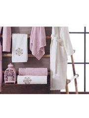 White Pink Turkish Cotton Robes