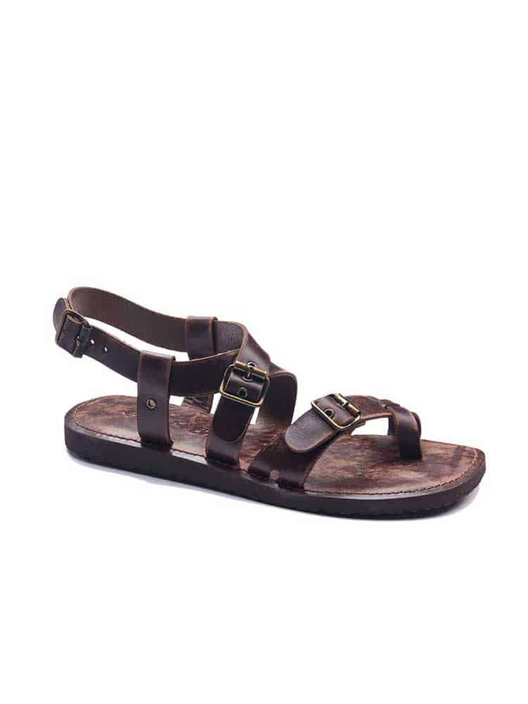 Toe Thong Buckle Leather Sandals For Men