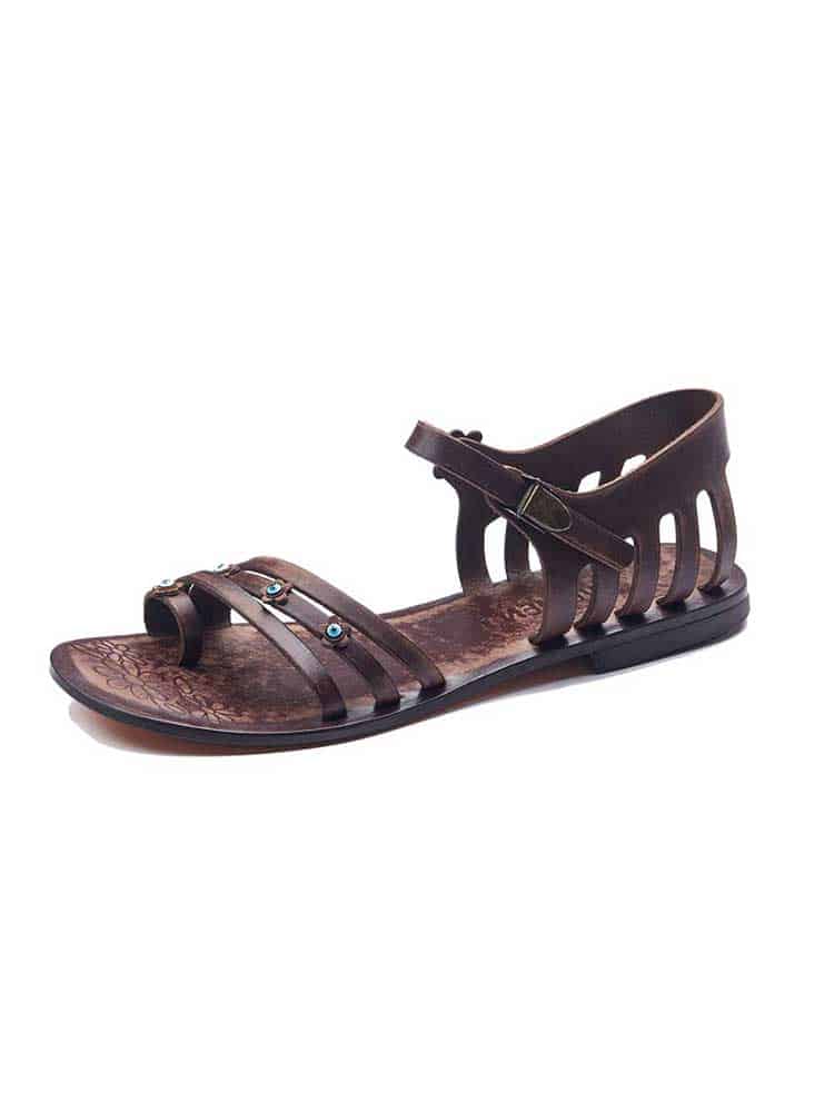 Toe Thong Leather Sandals For Women