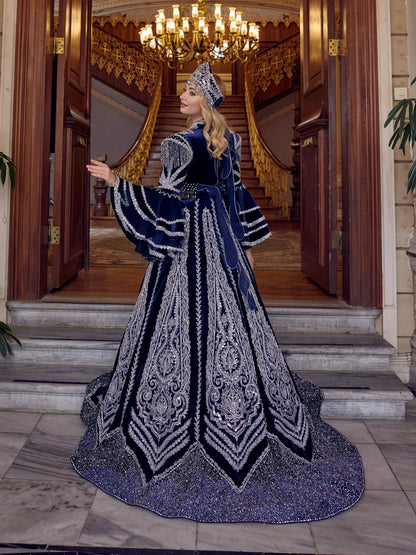 fancy long velvet party ball gowns