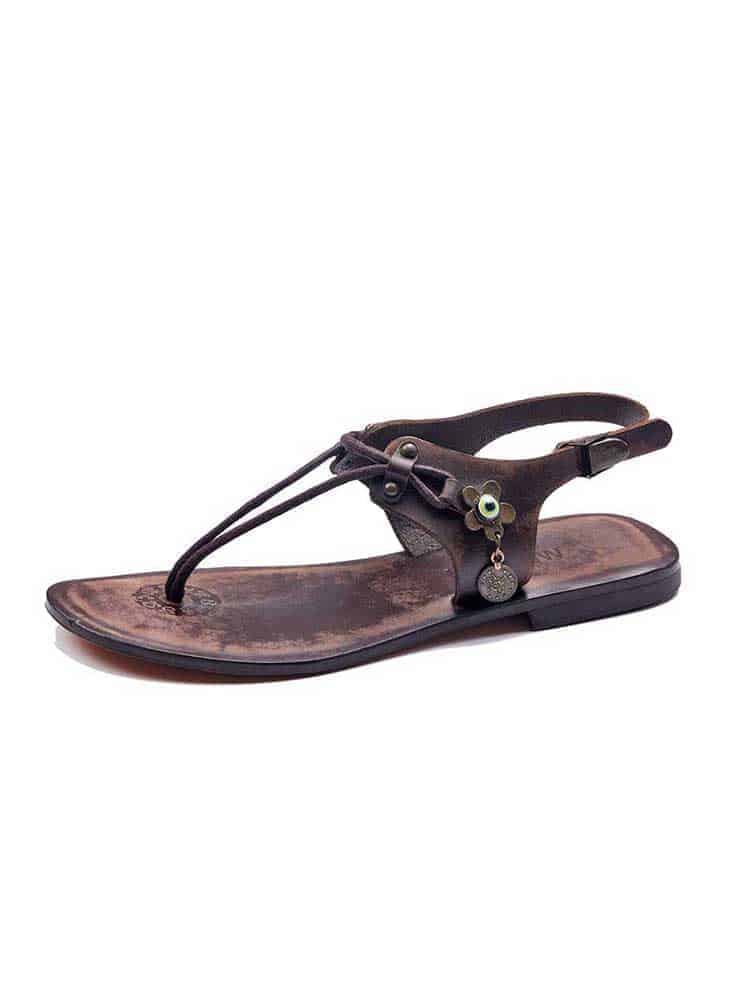 leather slides Sandals For Womens