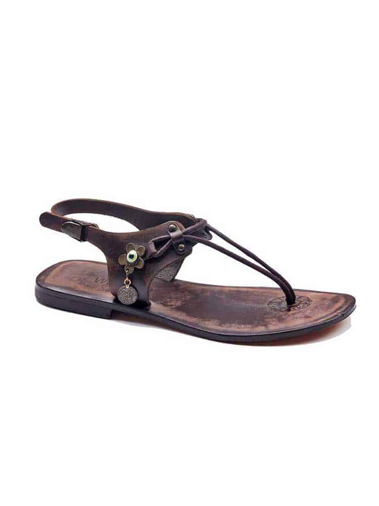 Leather Strapped Brown Sandals