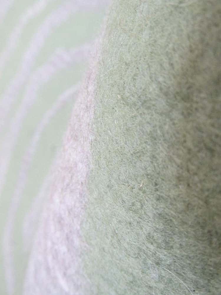 Wet Felted Rug Green Spiral