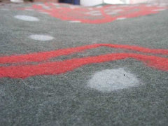 Wet Felted Rug Red Cage