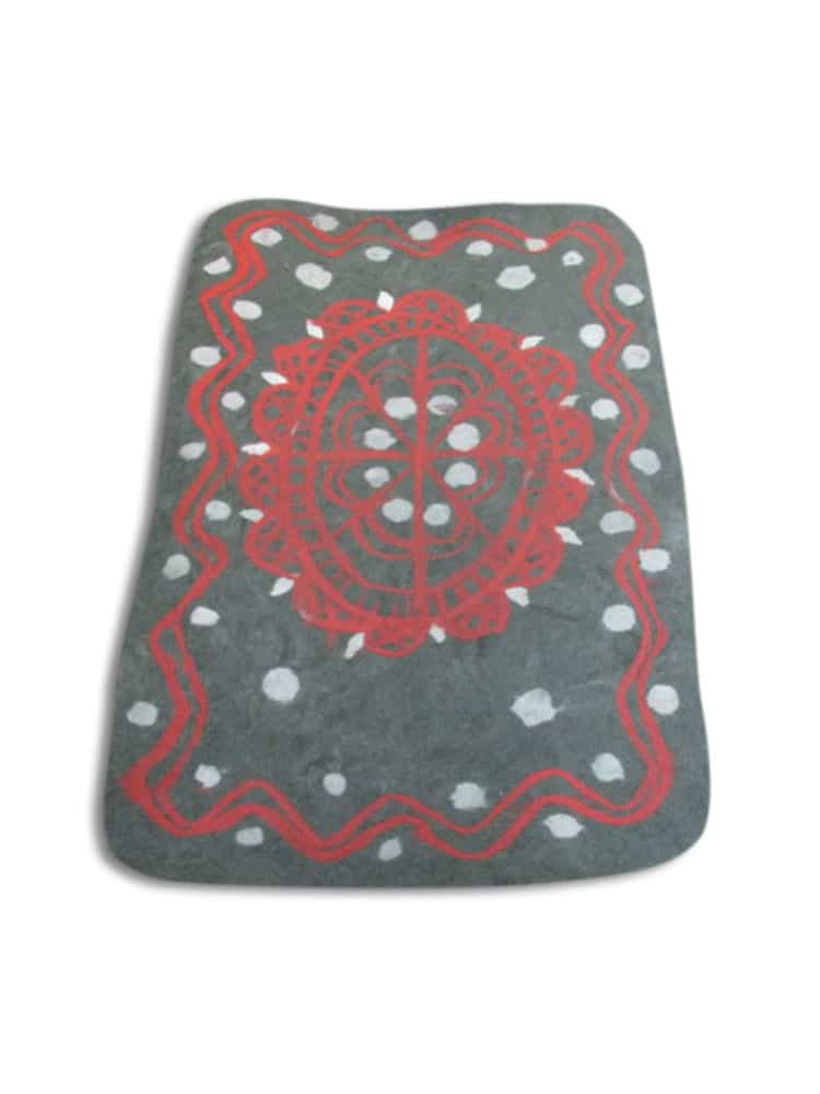 felted rug red