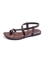 leather toe loop sandals